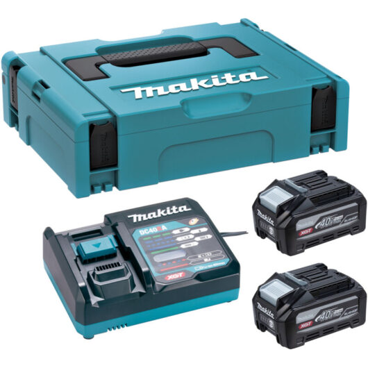 Makita - 1911C9-1 40v Max Power Source Kit - 2 x BL4040F 4.0ah Batteries, Charger and Makpac Case